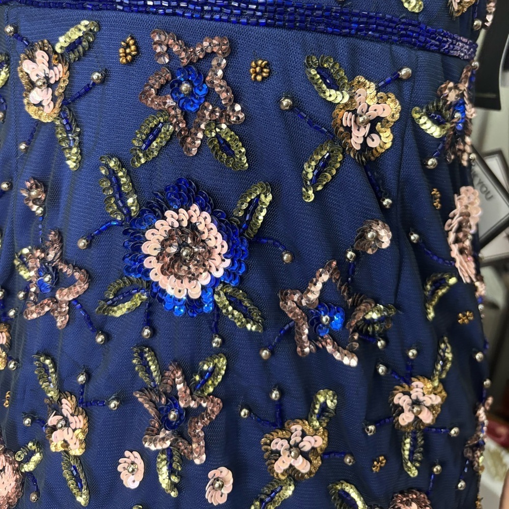 NWT ADRIANNA PAPELL Womens Floral Beaded Short Dress - Picture 9 of 16